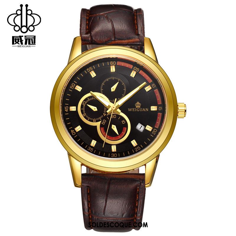 Montre Homme Automatique Calendrier Creux Montre À Bracelet Entreprise Soldes