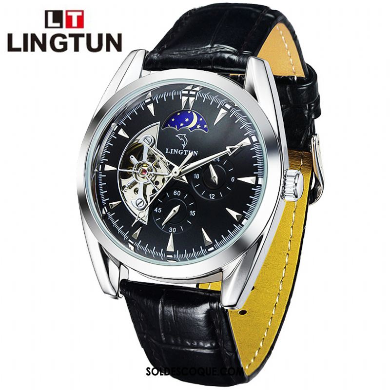 Montre Homme Automatique Noir Lumineux Simple Loisir En Vente