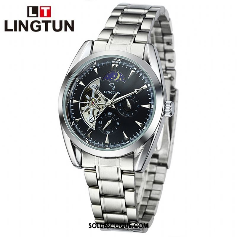 Montre Homme Automatique Noir Lumineux Simple Loisir En Vente