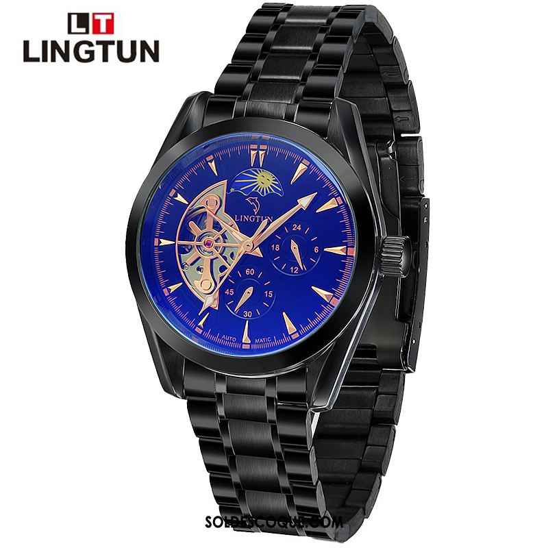 Montre Homme Automatique Noir Lumineux Simple Loisir En Vente