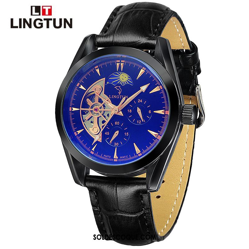 Montre Homme Automatique Noir Lumineux Simple Loisir En Vente