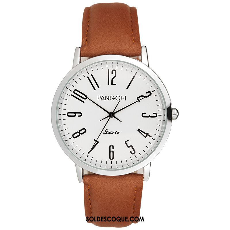 Montre Homme Ceinture Simple Amoureux Noir Tendance Soldes