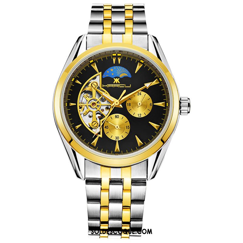 Montre Homme Creux Automatique Montre À Bracelet Entreprise Étanche Soldes