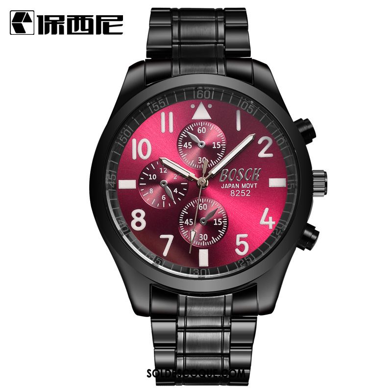 Montre Homme Le Nouveau Étanche Noir Montre À Bracelet Gros Pas Cher