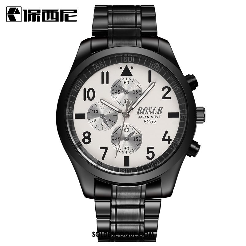 Montre Homme Le Nouveau Étanche Noir Montre À Bracelet Gros Pas Cher