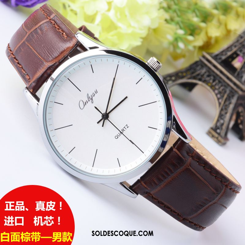 Montre Homme Montre À Bracelet Femme Authentique Rétro Loisir En Ligne