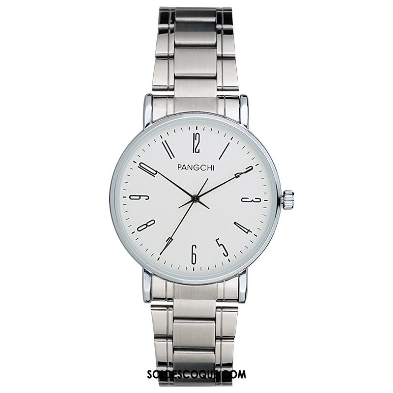 Montre Homme Montre À Bracelet Femme Vent De L'université Argenté Amoureux Pas Cher