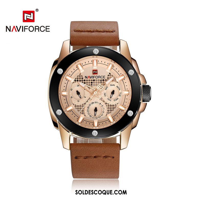 Montre Homme Montre À Bracelet Gros Étudiant Tendance Cuir Véritable Pas Cher