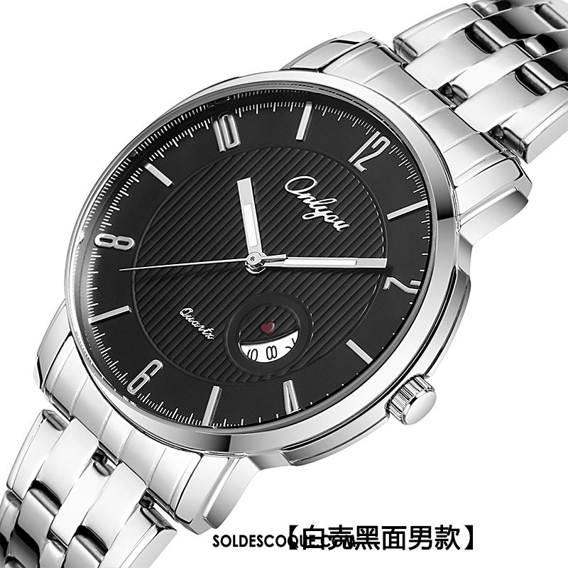 Montre Homme Noir Montre À Quartz Calendrier Étanche Entreprise France