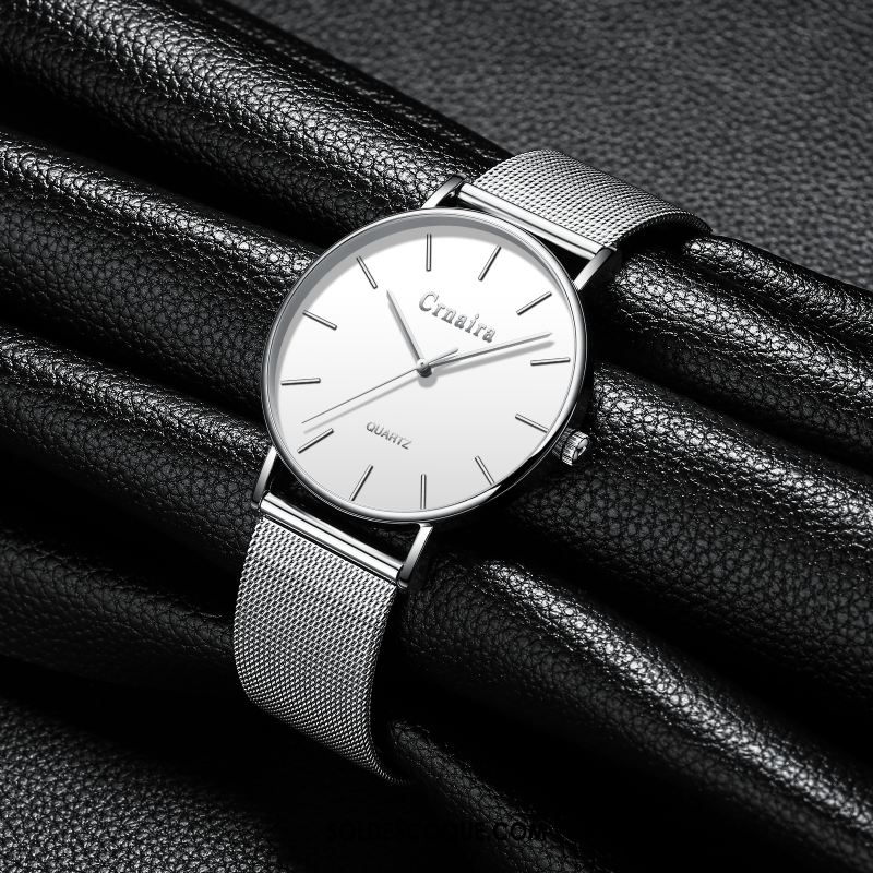 Montre Homme Noir Étanche Simple Mode Montre À Quartz Pas Cher