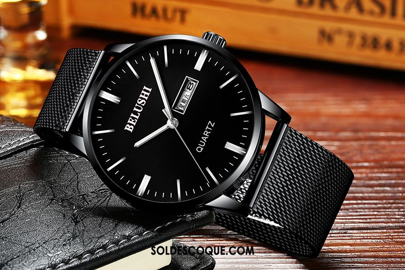 Montre Homme Sport Montre À Bracelet Le Nouveau Noir Étanche Pas Cher