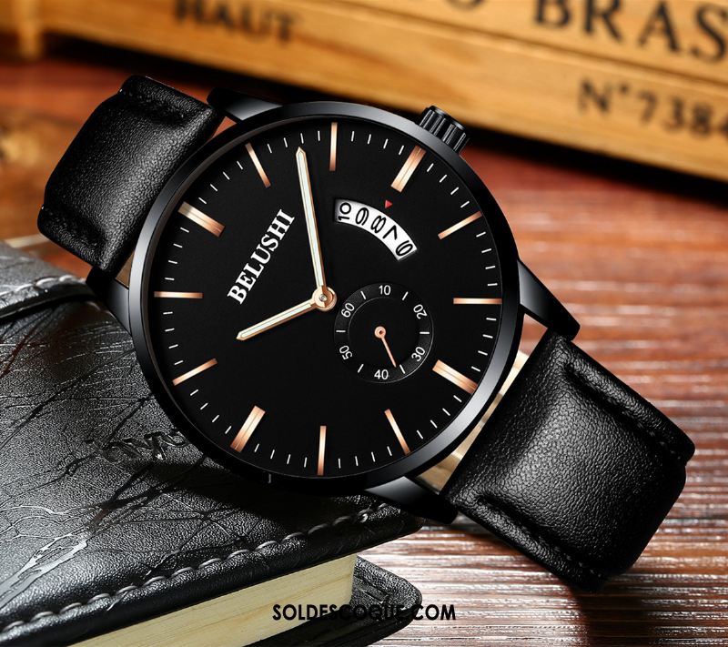 Montre Homme Sport Montre À Bracelet Le Nouveau Noir Étanche Pas Cher