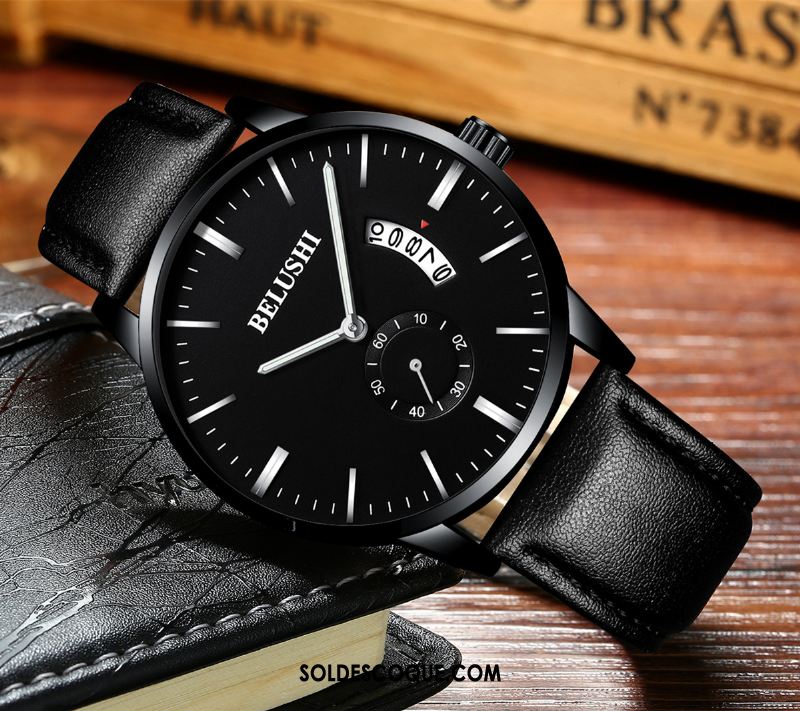 Montre Homme Sport Montre À Bracelet Le Nouveau Noir Étanche Pas Cher