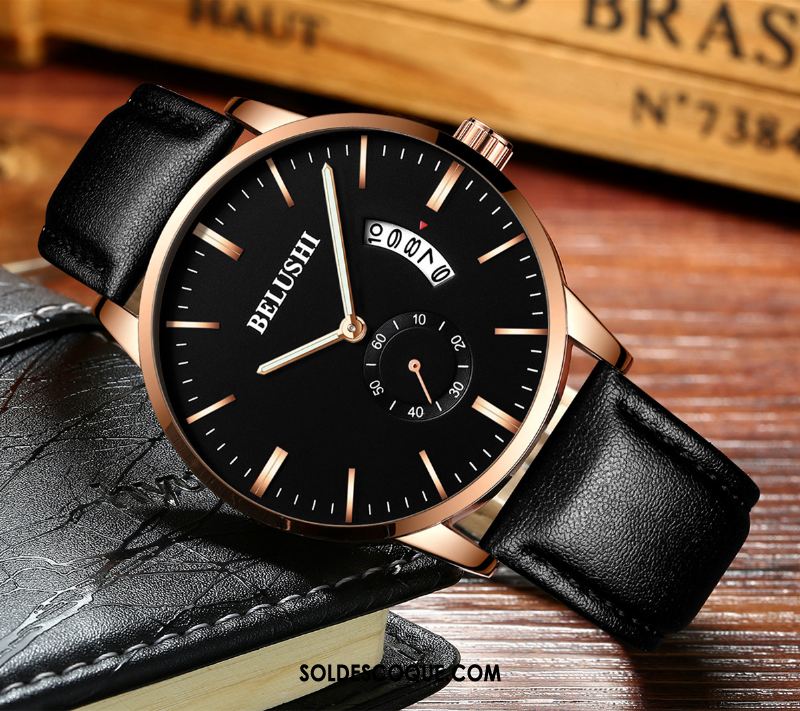 Montre Homme Sport Montre À Bracelet Le Nouveau Noir Étanche Pas Cher