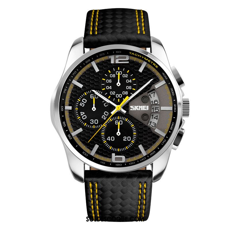 Montre Homme Sport Étanche Montre À Quartz Noir Mode En Vente