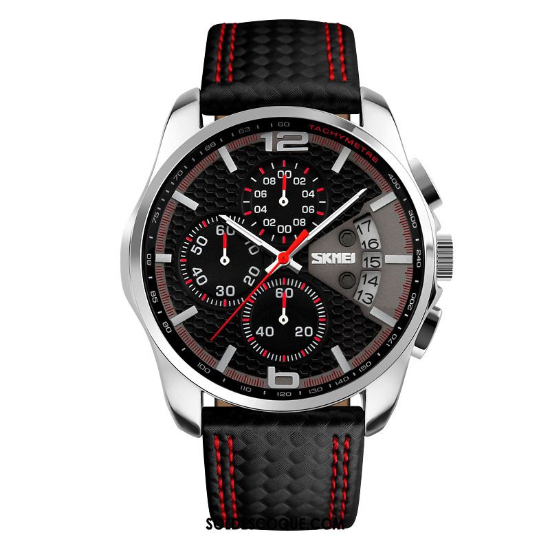 Montre Homme Sport Étanche Montre À Quartz Noir Mode En Vente