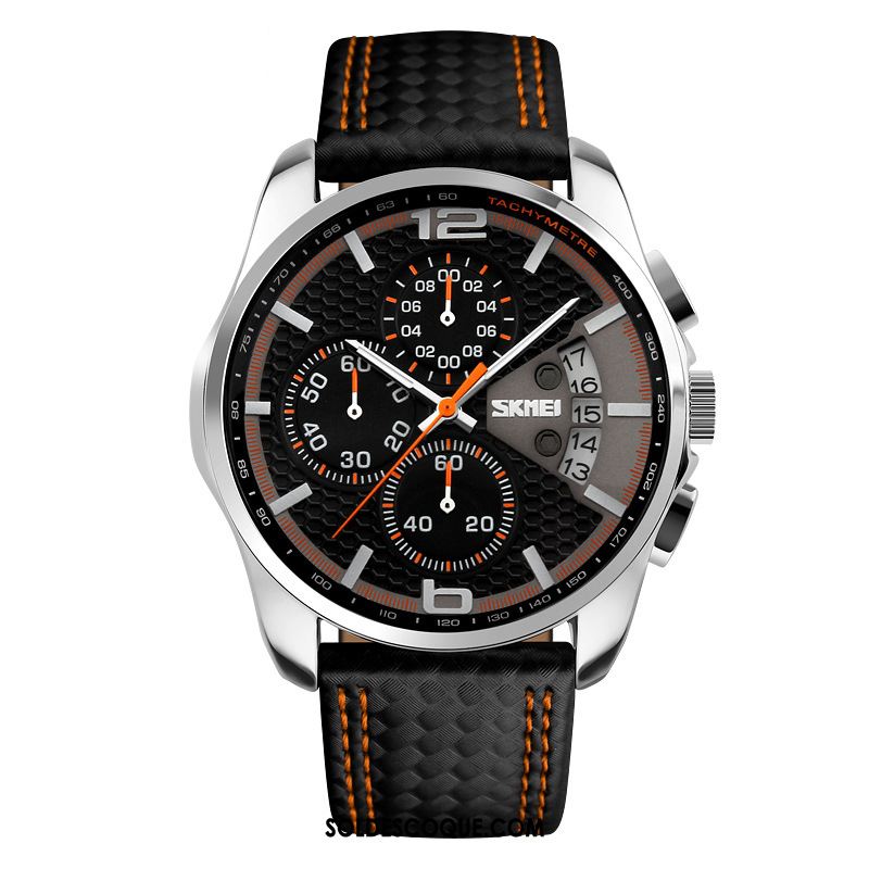 Montre Homme Sport Étanche Montre À Quartz Noir Mode En Vente