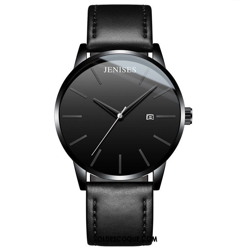 Montre Homme Tendance Montre À Bracelet Le Nouveau Étanche Noir Pas Cher