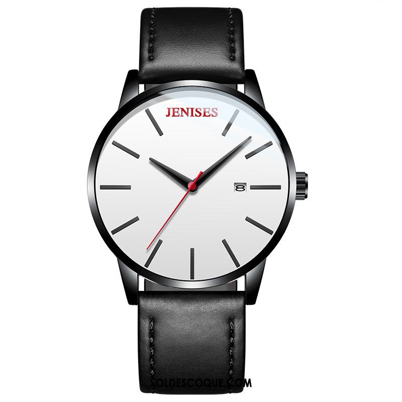 Montre Homme Tendance Montre À Bracelet Le Nouveau Étanche Noir Pas Cher