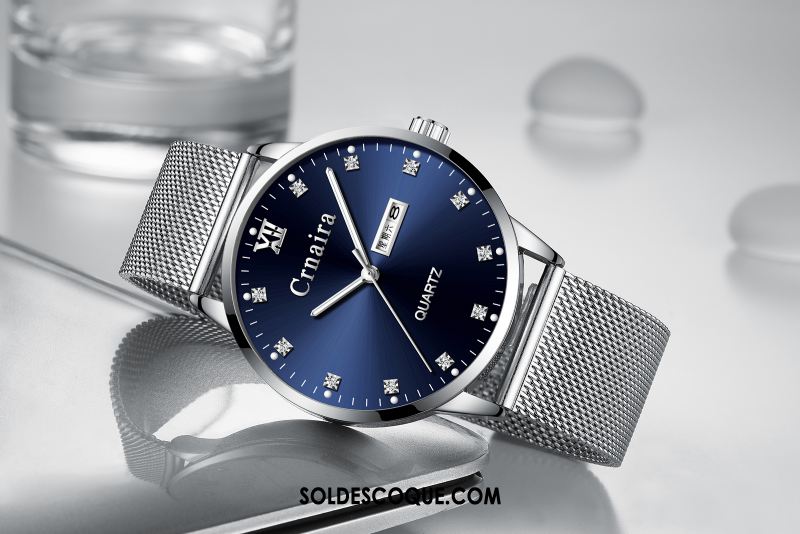 Montre Homme Étanche Montre À Bracelet Bleu Étudiant Loisir En Ligne