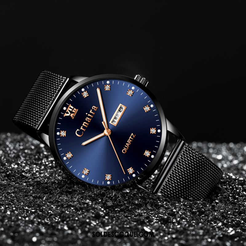 Montre Homme Étanche Montre À Bracelet Bleu Étudiant Loisir En Ligne