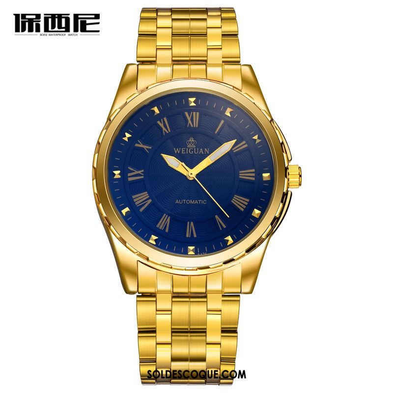 Montre Homme Étanche Montre À Quartz Montre À Bracelet Lumineux Acier Inoxydable Soldes