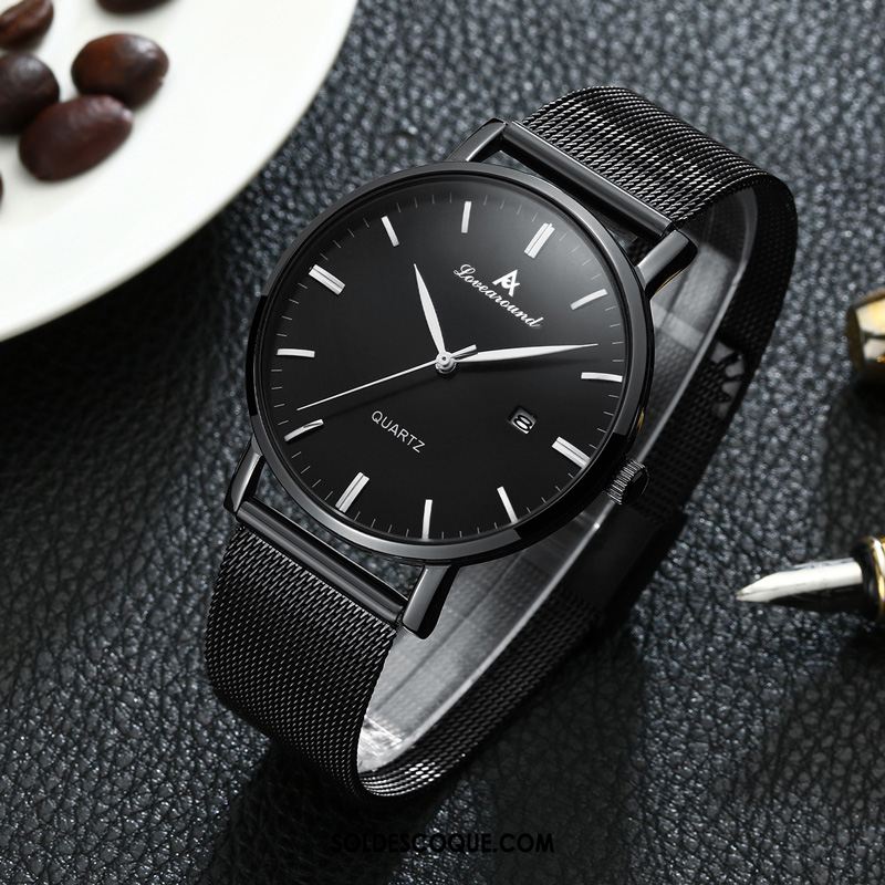 Montre Homme Étanche Étudiant Montre À Bracelet Montre À Quartz Argenté En Vente