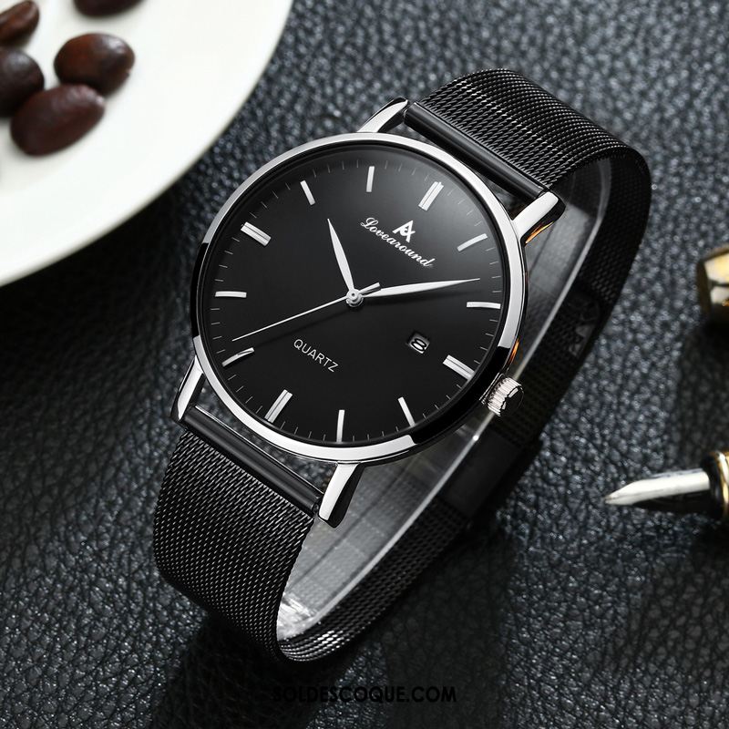 Montre Homme Étanche Étudiant Montre À Bracelet Montre À Quartz Argenté En Vente