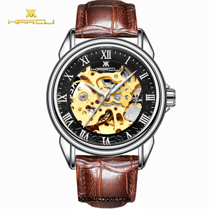 Montre Homme Étudiant Lumineux Montre À Bracelet Automatique Creux En Vente