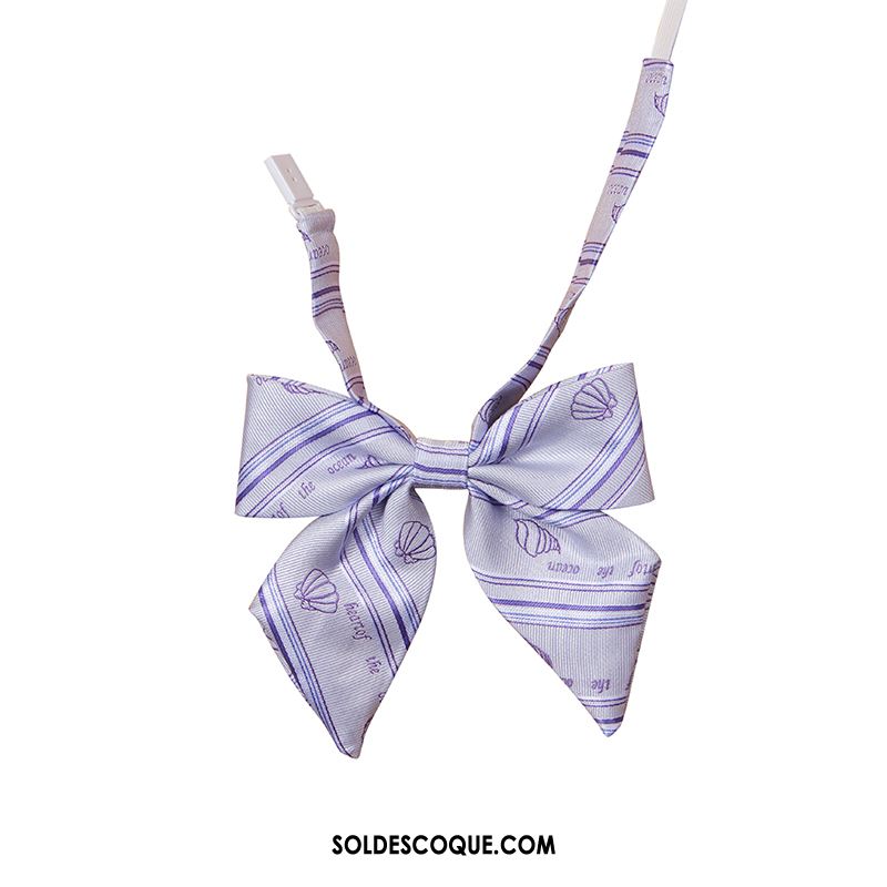 Nœud Papillon Femme Cœur Accessoires Violet Uniforme Chemise Soldes