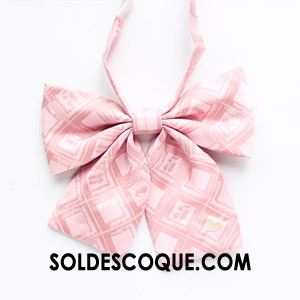 Nœud Papillon Femme Cœur Uniformes Rose Brodé Cravate Soldes