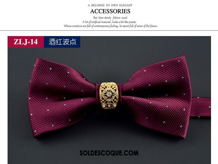 Nœud Papillon Homme Accessoires Rouge Le Marié Vêtements De Cérémonie Décoration En Vente