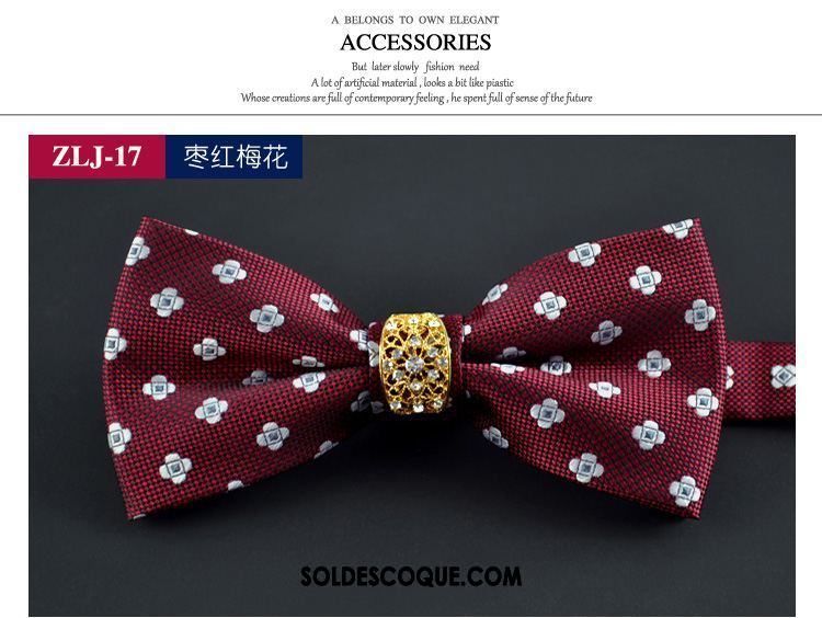 Nœud Papillon Homme Accessoires Rouge Le Marié Vêtements De Cérémonie Décoration En Vente