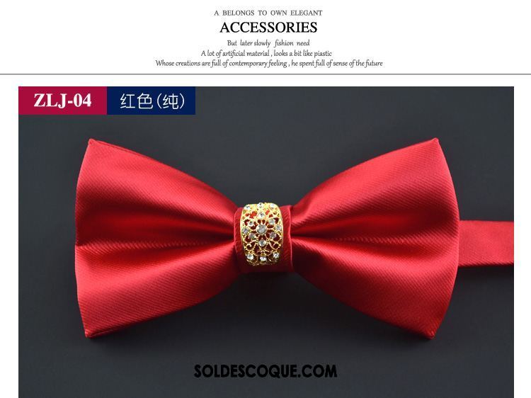 Nœud Papillon Homme Accessoires Rouge Le Marié Vêtements De Cérémonie Décoration En Vente