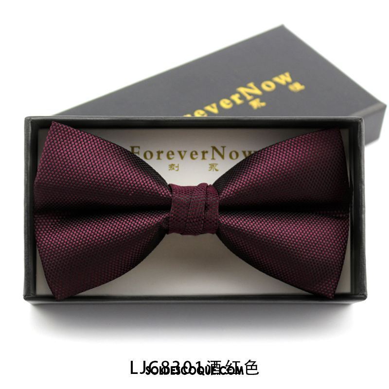 Nœud Papillon Homme Marier Rouge Mariage Noir Vêtements De Cérémonie En Vente