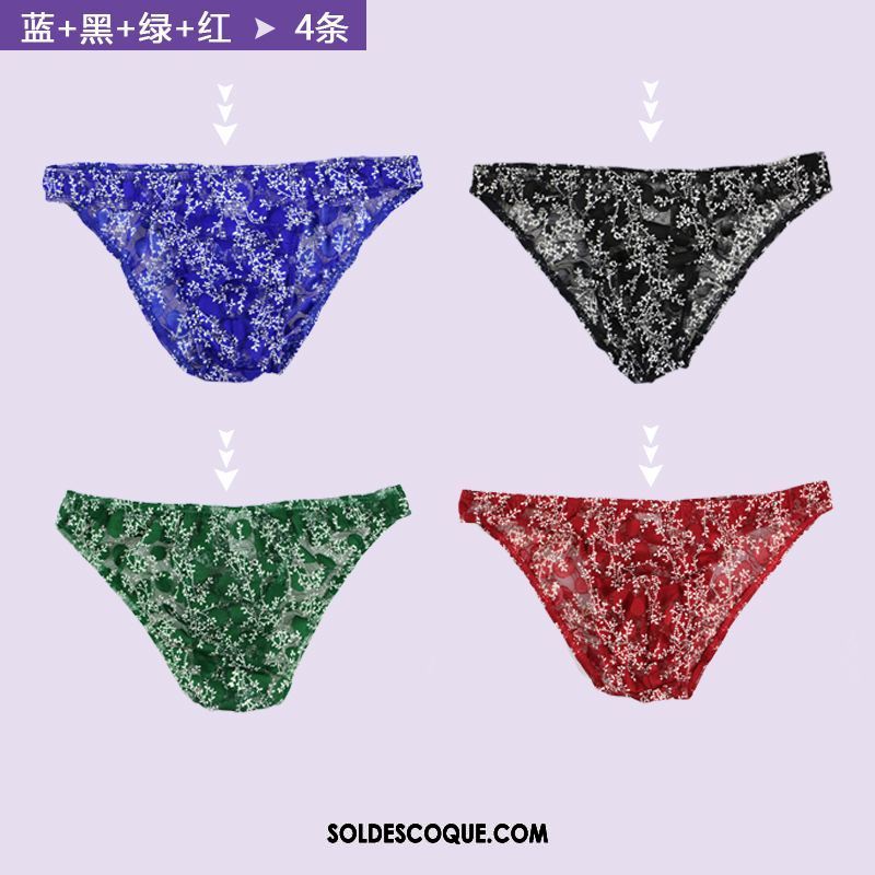 Shorty Homme Sexy Rouge Creux Taille Basse Triangle En Ligne