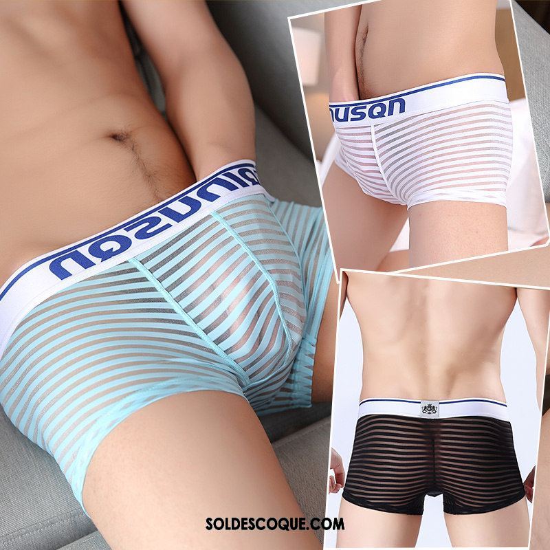 Shorty Homme Transparent Respirant La Soie De Glace Sexy Très Mince Pas Cher