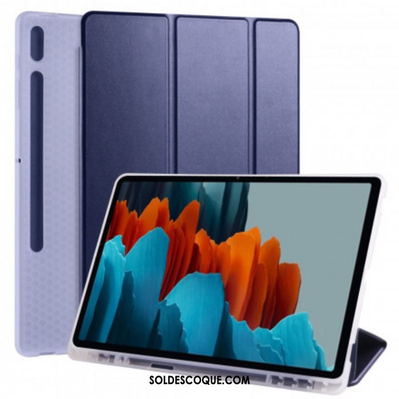 Smart Case Samsung Galaxy Tab S8 Plus / S7 Plus Silicone et Simili Cuir