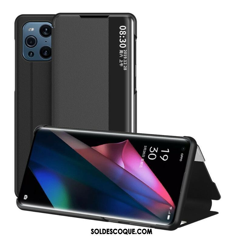 View Cover Oppo Find X3 / X3 Pro Simili Cuir Texturé