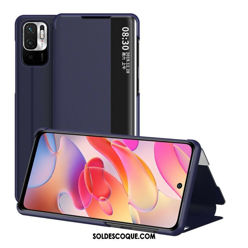 View Cover Xiaomi Redmi Note 10 5G / Poco M3 Pro 5G Effet Cuir Texturé