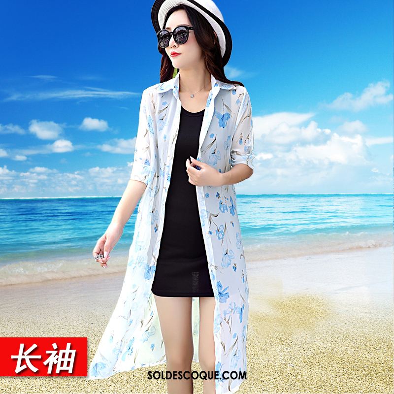 Vêtement Anti Uv Femme Cardigan Longue Bord De Mer Plage Châle Soldes