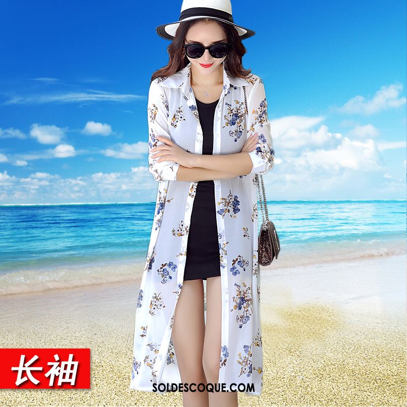 Vêtement Anti Uv Femme Cardigan Longue Bord De Mer Plage Châle Soldes