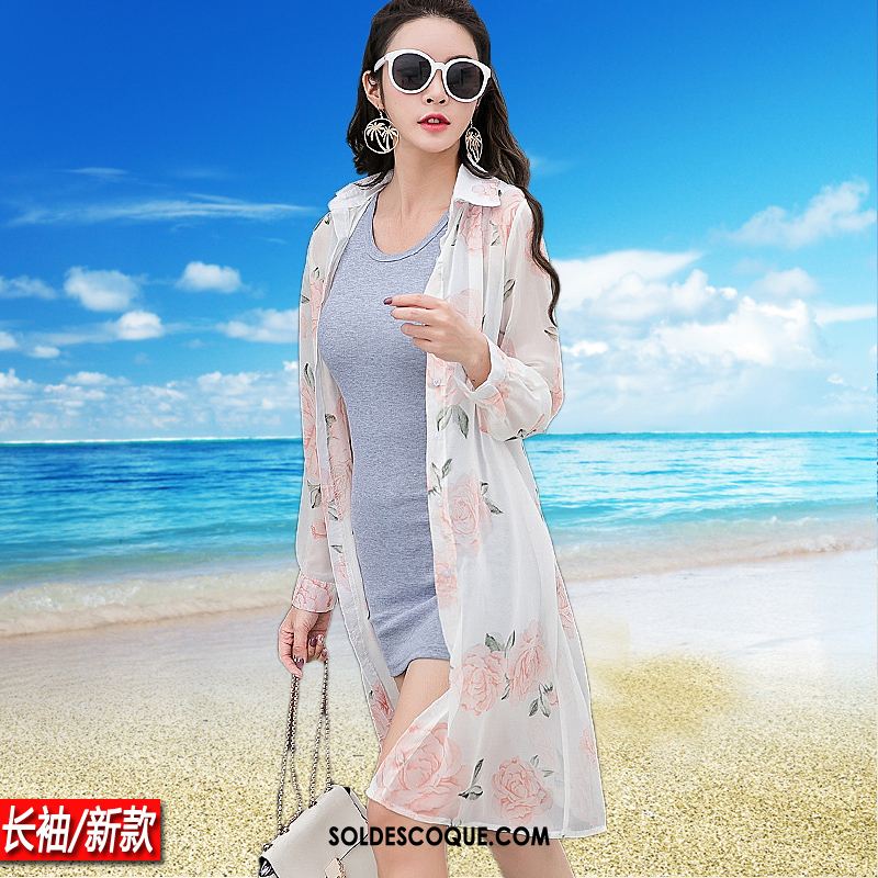 Vêtement Anti Uv Femme Cardigan Longue Bord De Mer Plage Châle Soldes