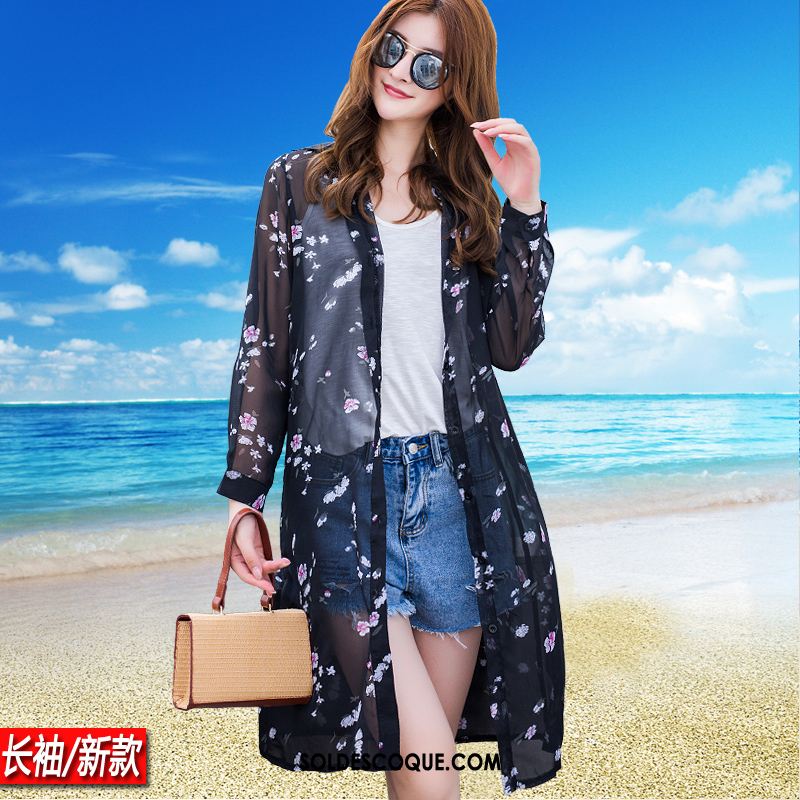 Vêtement Anti Uv Femme Cardigan Longue Bord De Mer Plage Châle Soldes