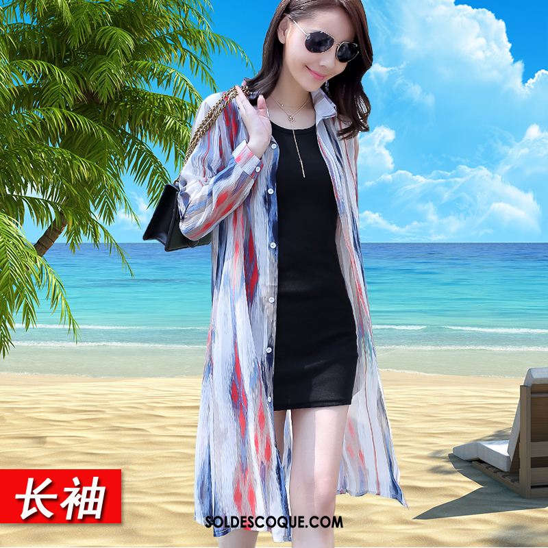 Vêtement Anti Uv Femme Cardigan Longue Bord De Mer Plage Châle Soldes