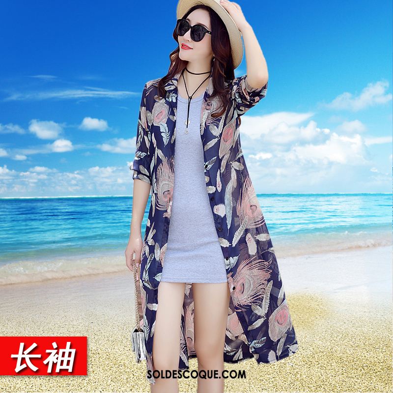 Vêtement Anti Uv Femme Cardigan Longue Bord De Mer Plage Châle Soldes