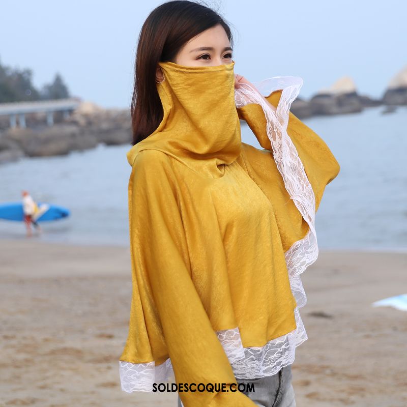 Vêtement Anti Uv Femme Jaune Section Mince Été Respirant All-match En Vente