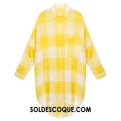 Vêtement Anti Uv Femme Mode Ultra Cardigan Jaune Été Soldes