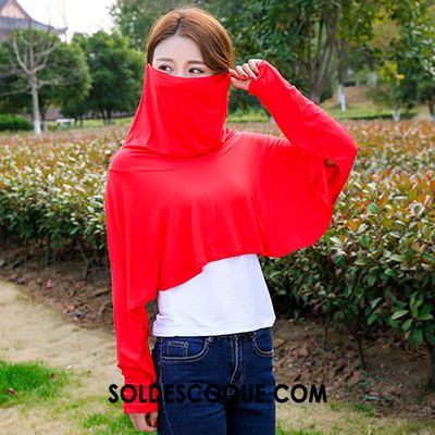 Vêtement Anti Uv Femme Respirant Rouge Cyclisme Conduire Anti-uv Soldes