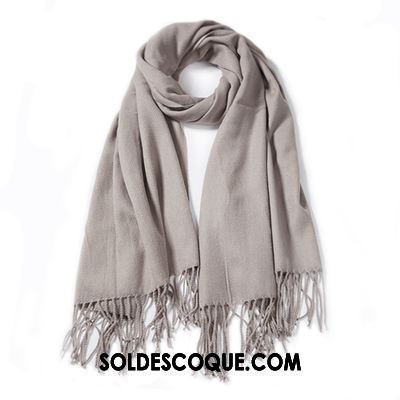 Écharpe Femme Gris Longue Section Simple Étudiant L'automne Soldes